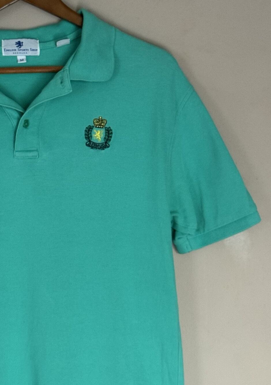 English Sports Shop Bermuda Polo Shirt Mens M Green Short Sleeve